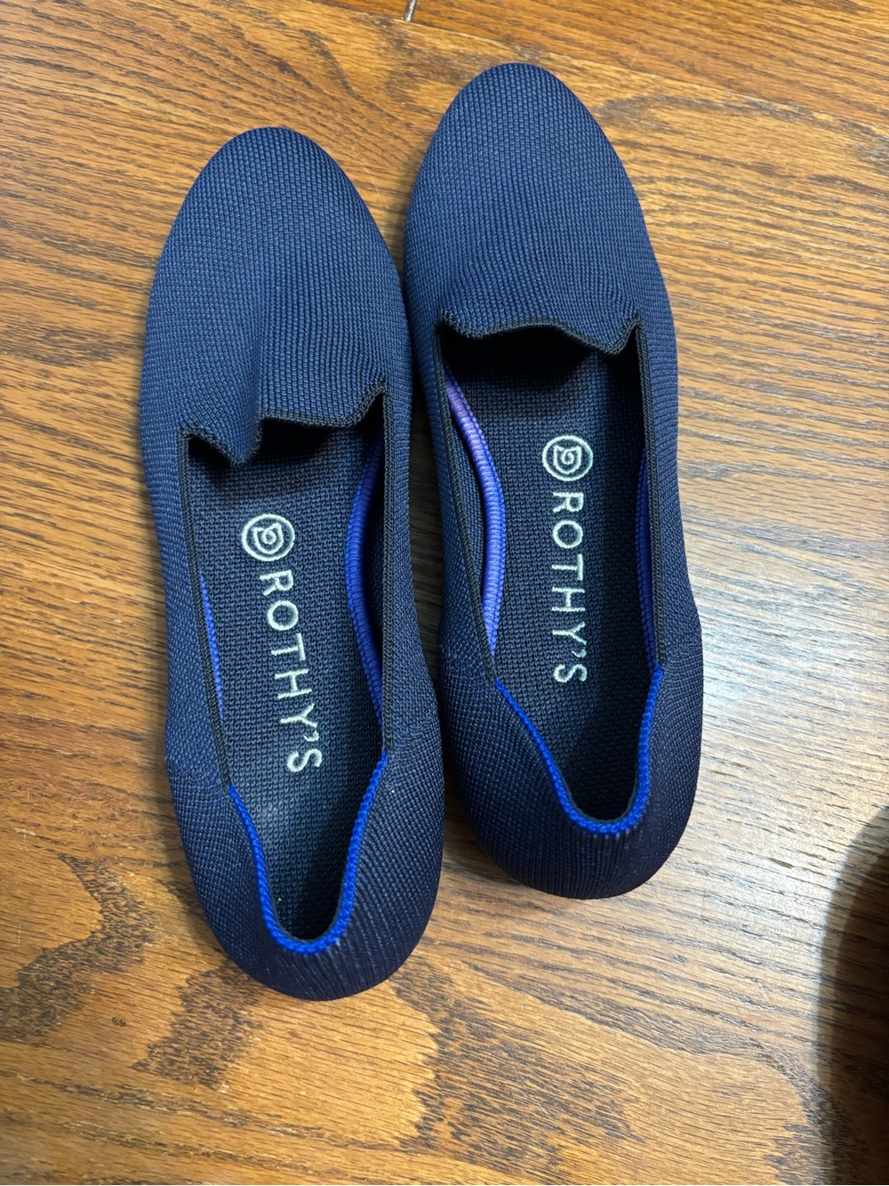 Rothy’s womens 8 blue knit slip on loafers shoes